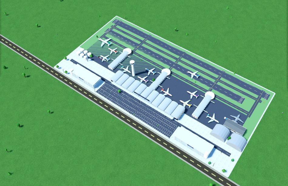 An international airport beside the city